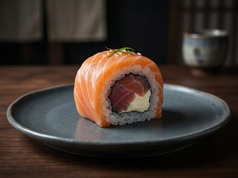 Uramaki de Salmão Doctor com Cream Cheese