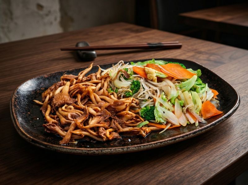 Teppan de Shimeji com Legumes